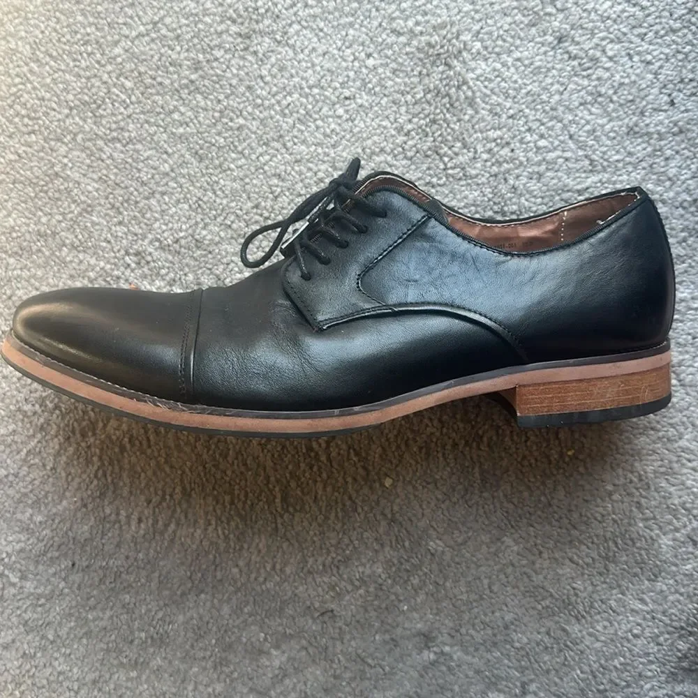 Men's Floresheim Francisco Cap-Toe Oxfords Black Leather Dress Shoes